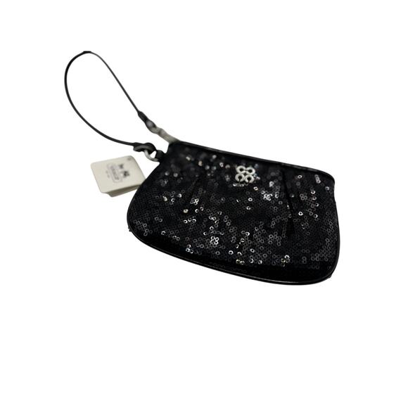 Authentic Coach Black Sequin Wristlet with Authentication - Picture 1 of 5